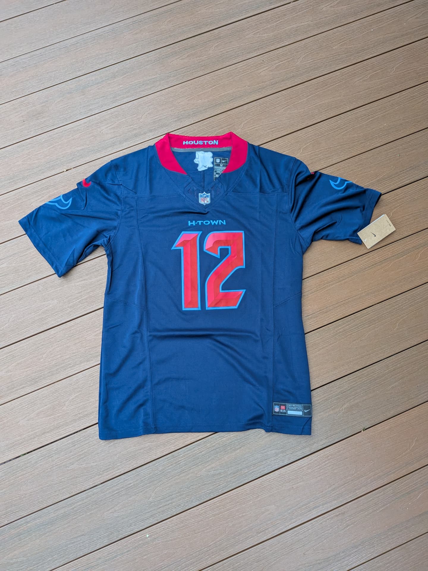 Jersey Houston Texans bleu H-Town numéro 12 avec étiquettes Nike